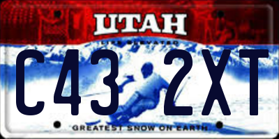 UT license plate C432XT