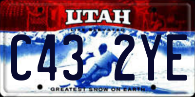 UT license plate C432YE