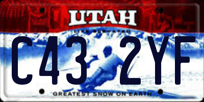 UT license plate C432YF