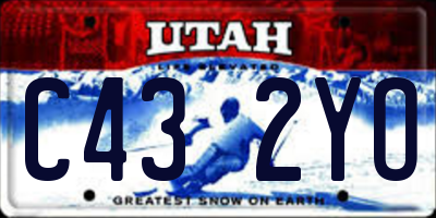 UT license plate C432YO