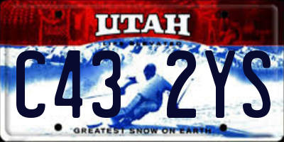 UT license plate C432YS