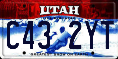 UT license plate C432YT