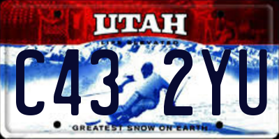 UT license plate C432YU