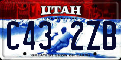 UT license plate C432ZB