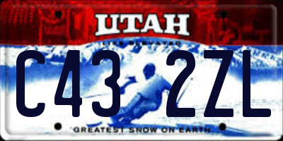 UT license plate C432ZL