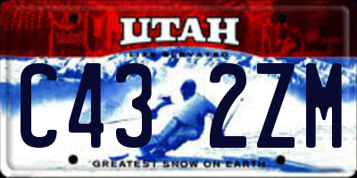 UT license plate C432ZM