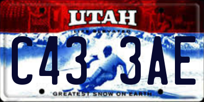 UT license plate C433AE