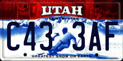 UT license plate C433AF