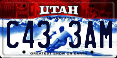UT license plate C433AM
