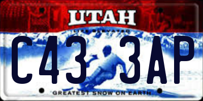 UT license plate C433AP