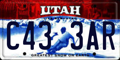 UT license plate C433AR