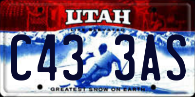 UT license plate C433AS
