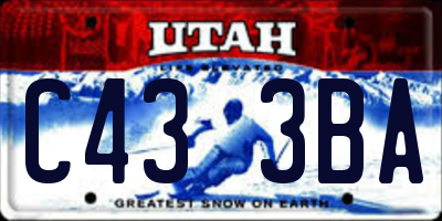 UT license plate C433BA