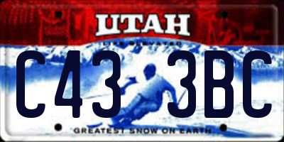 UT license plate C433BC