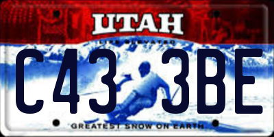 UT license plate C433BE