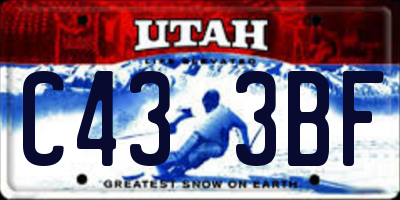 UT license plate C433BF