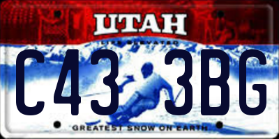 UT license plate C433BG