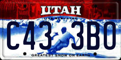 UT license plate C433BO