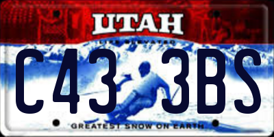 UT license plate C433BS