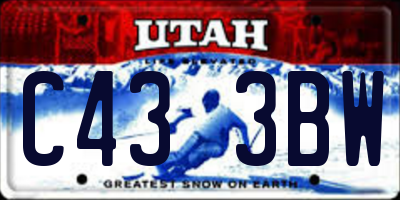 UT license plate C433BW