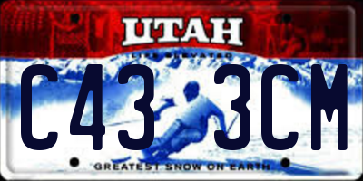 UT license plate C433CM