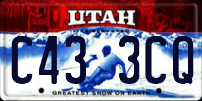 UT license plate C433CQ