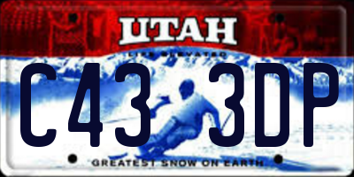UT license plate C433DP