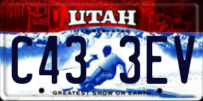 UT license plate C433EV