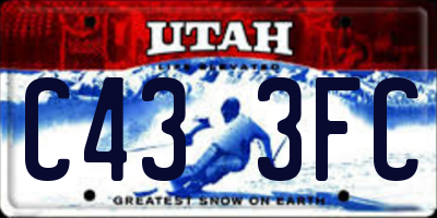 UT license plate C433FC