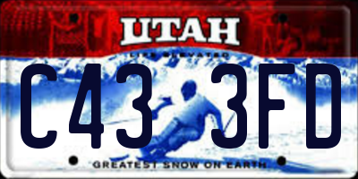 UT license plate C433FD