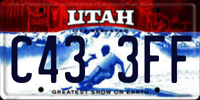 UT license plate C433FF