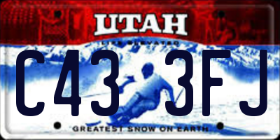 UT license plate C433FJ