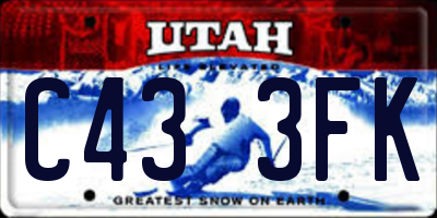 UT license plate C433FK