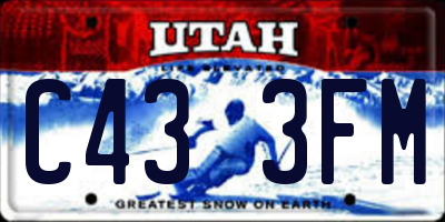 UT license plate C433FM
