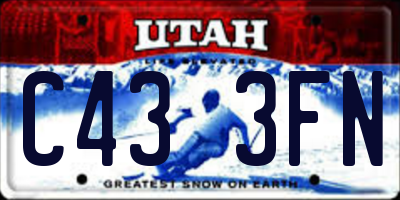 UT license plate C433FN