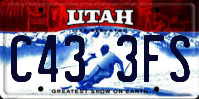UT license plate C433FS