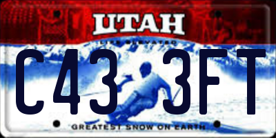 UT license plate C433FT