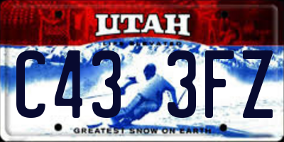UT license plate C433FZ