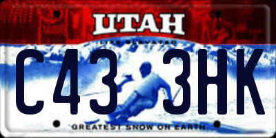 UT license plate C433HK