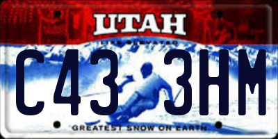 UT license plate C433HM