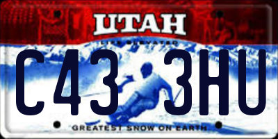 UT license plate C433HU