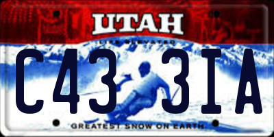UT license plate C433IA