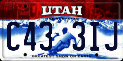 UT license plate C433IJ