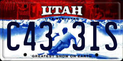 UT license plate C433IS