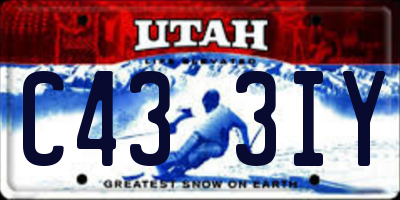 UT license plate C433IY