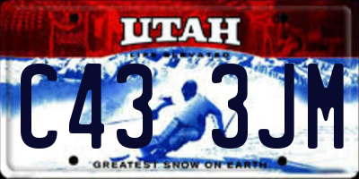 UT license plate C433JM