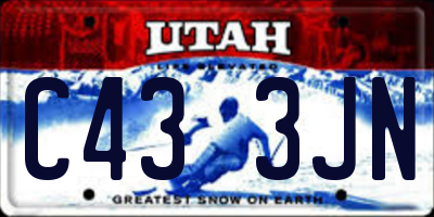 UT license plate C433JN