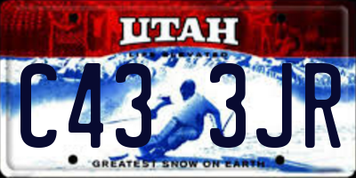 UT license plate C433JR