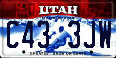 UT license plate C433JW