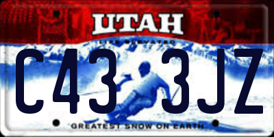 UT license plate C433JZ